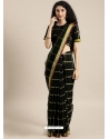 Black Heavy Designer Party Wear Cotton Silk Sari