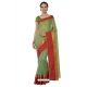 Green Heavy Designer Party Wear Cotton Silk Sari