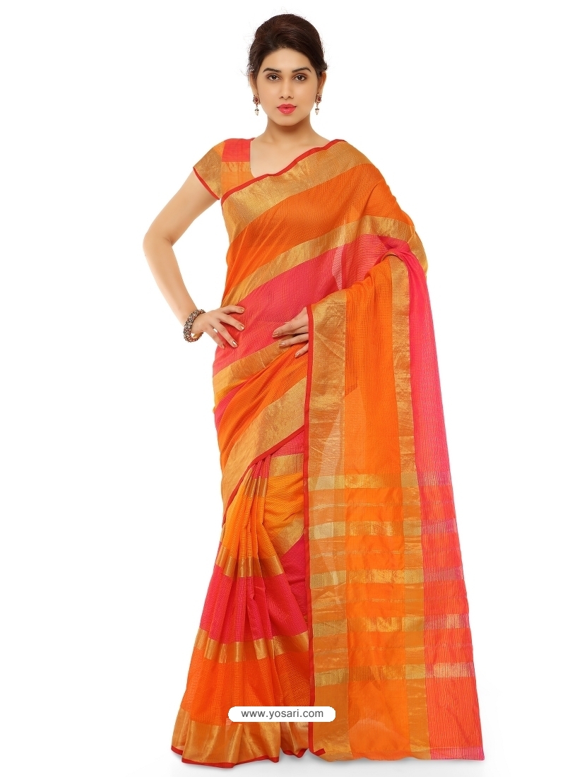 Multi Colour Heavy Designer Party Wear Cotton Silk Sari