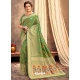 Green Heavy Designer Party Wear Silk Sari