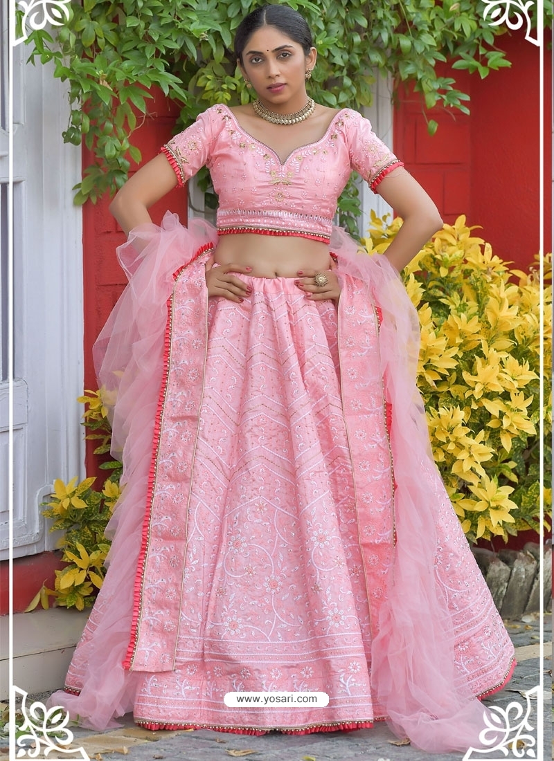 Pink Latest Designer Wedding Lehenga Choli