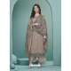 Light Brown Readymade Designer Party Wear Heavy Airtex Georgette Suit