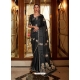 Black Heavy Designer Party Wear Pure Satin Weaving Silk Sari