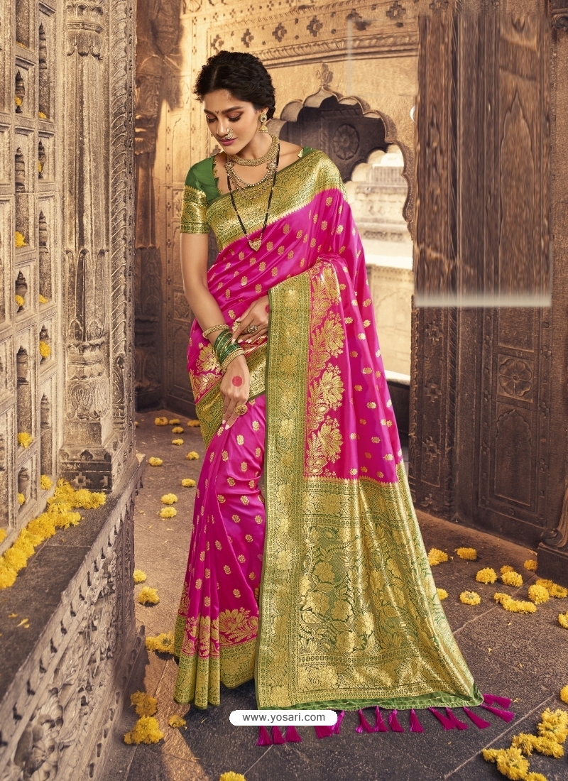 Rani Heavy Designer Party Wear Banarasi Silk Sari