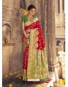 Red Heavy Designer Party Wear Banarasi Silk Sari