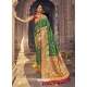 Forest Green Heavy Designer Party Wear Banarasi Silk Sari