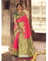 Fuchsia Heavy Designer Party Wear Banarasi Silk Sari