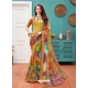 Mustard Designer Casual Wear Linen Cotton Sari