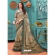 Olive Green Designer Casual Wear Linen Cotton Sari