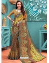 Brown Designer Casual Wear Linen Cotton Sari