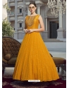 Mustard Readymade Designer Party Wear Gown Suit
