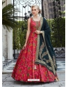Rose Red Readymade Designer Party Wear Gown Suit