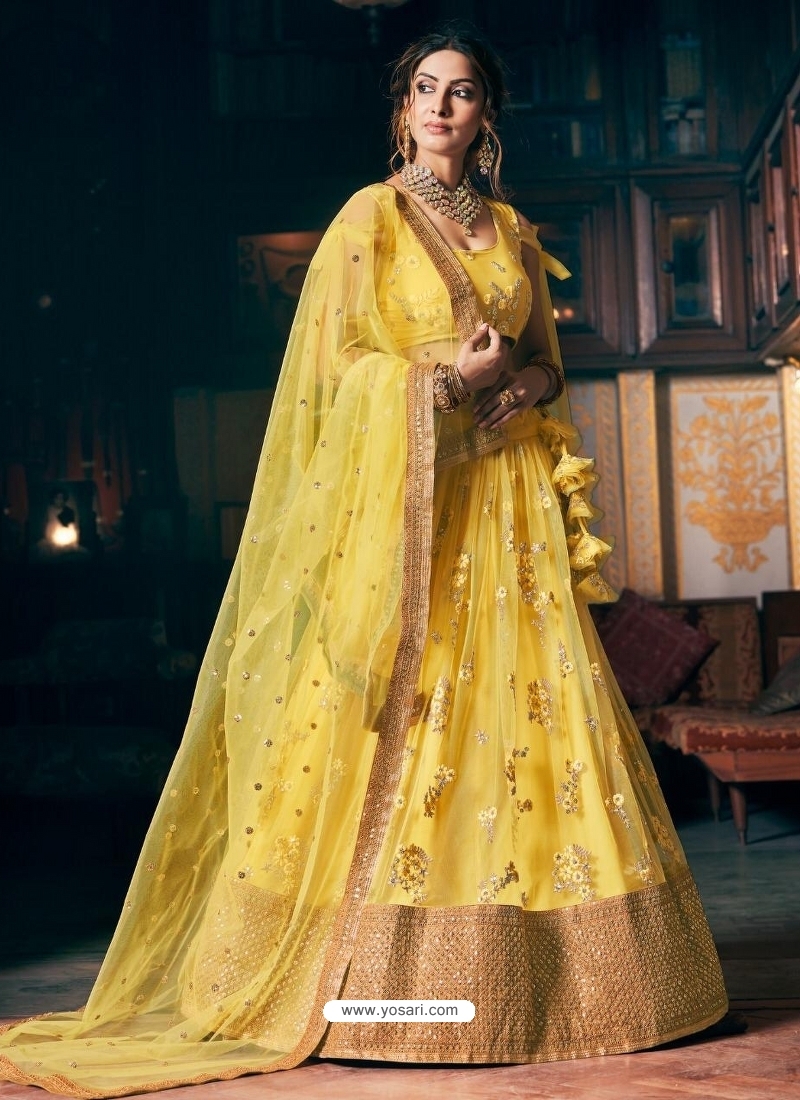 Yellow Latest Designer Wedding Lehenga Choli