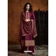 Deep Wine Readymade Designer Party Wear Faux Georgette Palazzo Suit