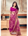 Medium Violet Latest Designer Party Wear Sari With Belt