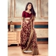 Maroon Latest Designer Party Wear Sari With Belt