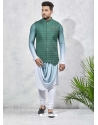 Sky Blue Exclusive Readymade Designer Kurta Pajama With Waistcoat