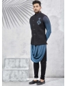 Black Exclusive Readymade Designer Kurta Pajama With Waistcoat