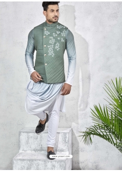 Multi Colour Exclusive Readymade Designer Kurta Pajama With Waistcoat