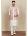 Off White Exclusive Readymade Designer Kurta Pajama With Waistcoat