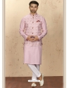 Pink Exclusive Readymade Designer Kurta Pajama With Waistcoat