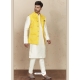 White Exclusive Readymade Designer Kurta Pajama With Waistcoat