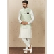 White Exclusive Readymade Designer Kurta Pajama With Waistcoat