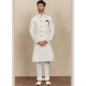 White Exclusive Readymade Designer Kurta Pajama With Waistcoat