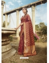 Maroon Latest Designer Party Wear Banarasi Silk Sari