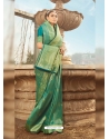 Aqua Mint Latest Designer Party Wear Banarasi Silk Sari
