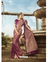 Purple Latest Designer Party Wear Banarasi Silk Sari