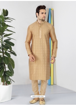 Beige Exclusive Readymade Designer Kurta Pajama