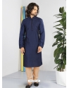 Navy Blue Exclusive Readymade Designer Kurta Pajama