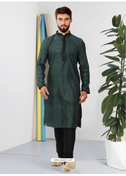 Dark Green Exclusive Readymade Designer Kurta Pajama