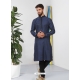 Navy Blue Exclusive Readymade Designer Kurta Pajama