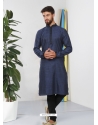 Navy Blue Exclusive Readymade Designer Kurta Pajama