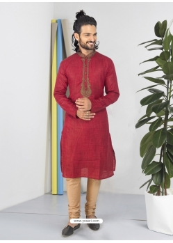 Maroon Exclusive Readymade Designer Kurta Pajama