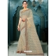 Grayish Green Latest Designer Party Wear Net Sari