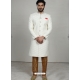 White Readymade Designer Indo Western Sherwani