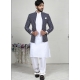 White Readymade Designer Indo Western Sherwani