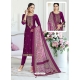 Medium Violet Designer Pure Maslin Churidar Salwar Suit