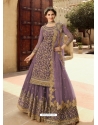 Lavender Designer Party Wear Soft Net Wedding Suit