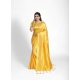 Yellow Kanjeevaram Jacquard Work Tanchoi Silk Sari
