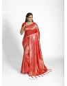 Red Kanjeevaram Jacquard Work Tanchoi Silk Sari