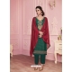 Dark Green Heavy Designer Thread Embroidered Georgette Salwar Suit