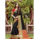 Black Designer Party Wear Cotton Handloom Sari