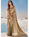 Gold Fancy Designer Party Wear Sari