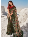 Mehendi Fancy Designer Party Wear Sari
