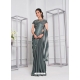 Grey Fancy Designer Party Wear Sari