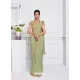 Pista Green Fancy Designer Party Wear Sari